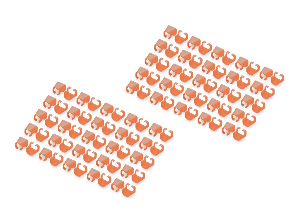 DIGITUS Kabelclips mit Farbcodierung - für Patch-Kabel - orange (Packung mit 100)