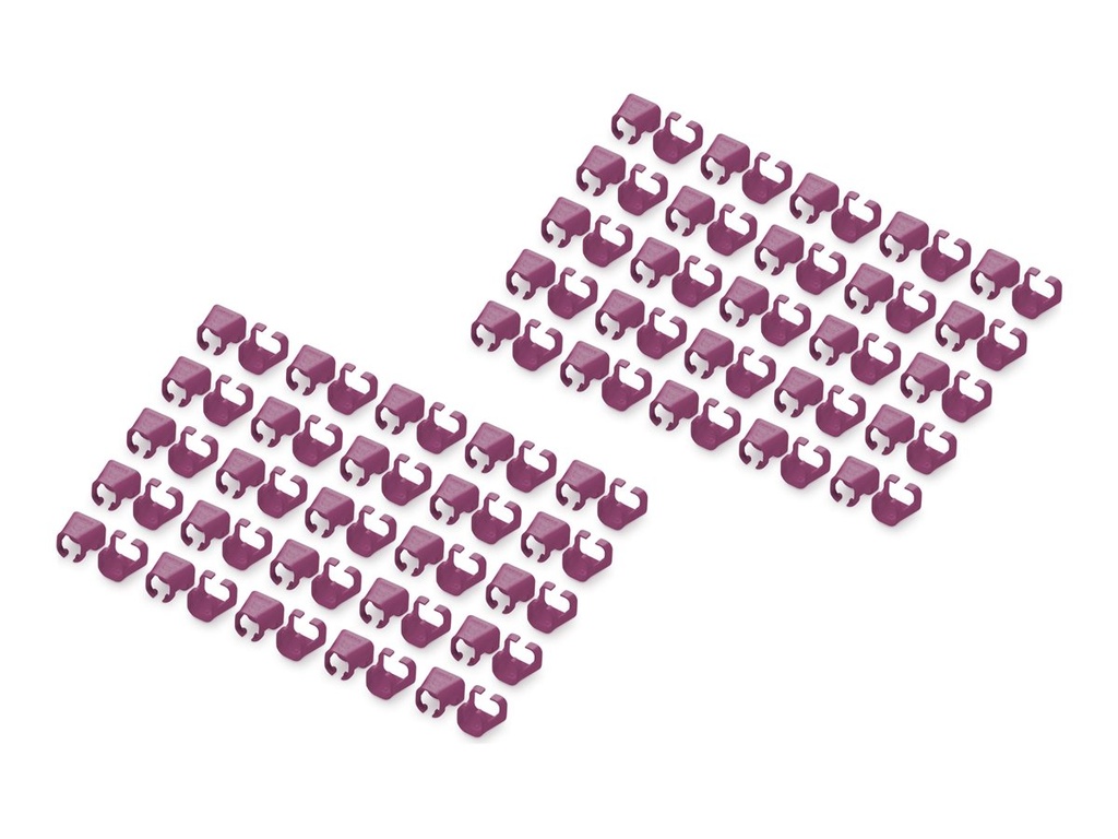 DIGITUS Kabelclips mit Farbcodierung - für Patch-Kabel - Magenta (Packung mit 100)