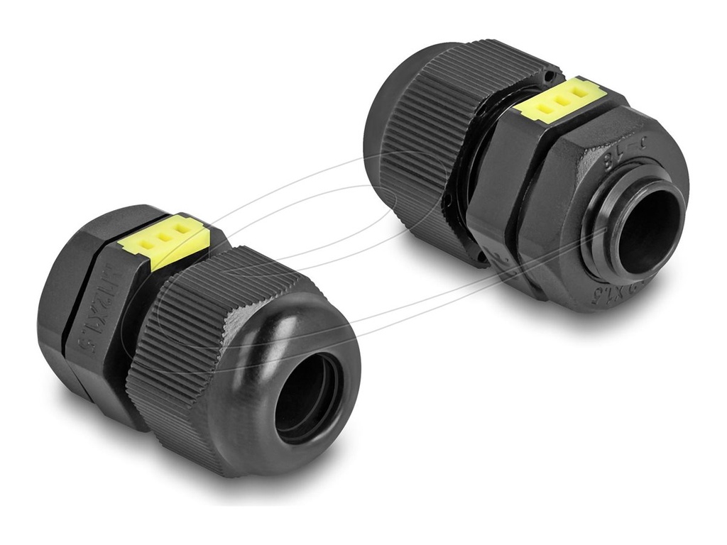 Delock Cable gland (M12) - IP68 staub- und wasserdicht, mit Belüftung - Tiefschwarz (RAL 9005)