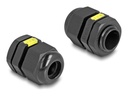 Delock Kabelverschraubung - M16, Belüftung, IP68 staub- und wasserdicht - Schwarz, RAL 9005 (Packung mit 2)
