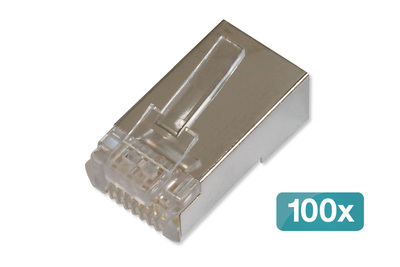 DIGITUS CAT 6 Modularstecker für Rundkabel, Pass through Stecker - 100 Stk.