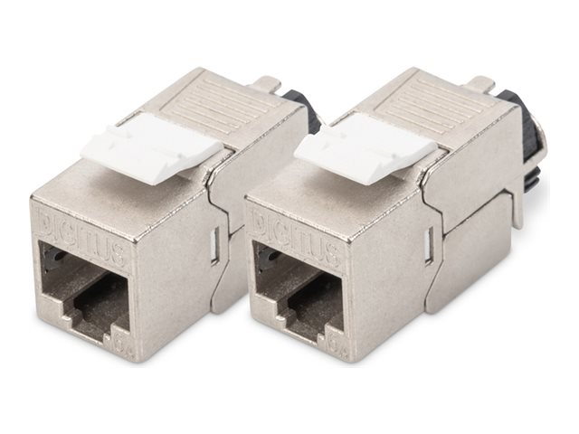 DIGITUS Modulare Eingabe - Keystone, mit Kabelmanagement - CAT 6a - abgeschirmt - RJ-45 (Packung mit 2)