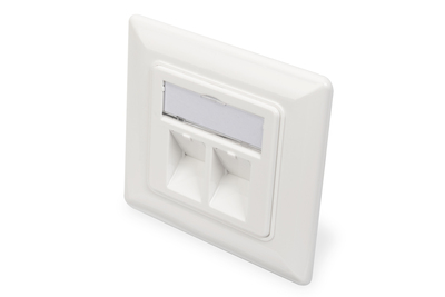 DIGITUS Leerdose für Keystone Module, Rahmen 80x80 mm + Zentralplatte 50x50 mm