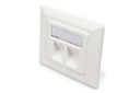 DIGITUS Leerdose für Keystone Module, Rahmen 80x80 mm + Zentralplatte 50x50 mm