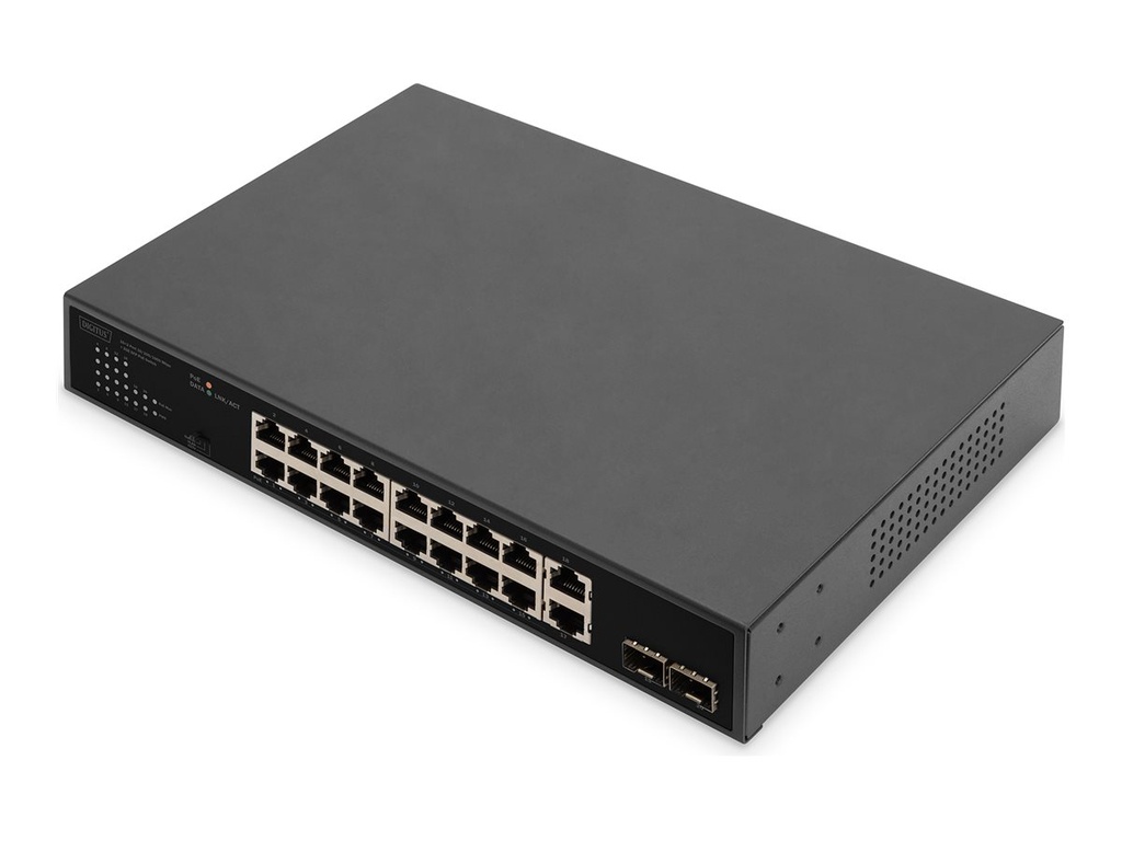 DIGITUS DN-95358 - Switch - 19" - unmanaged - 16 x 10/100/1000 (PoE+)