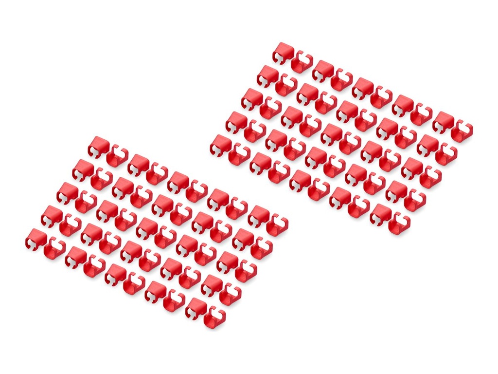 DIGITUS Kabelclips mit Farbcodierung - für Patch-Kabel - Rot (Packung mit 100)