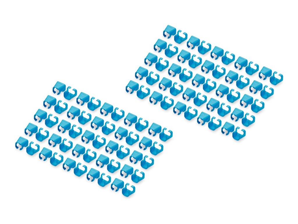 DIGITUS Kabelclips mit Farbcodierung - für Patch-Kabel - Blau (Packung mit 100)