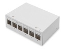 DIGITUS Patch Panel - modular - geeignet für Wandmontage, Tisch - abgeschirmt - RJ-45 X 6 - Hellgrau, RAL 7035 - 1U - 25.4 cm (10")