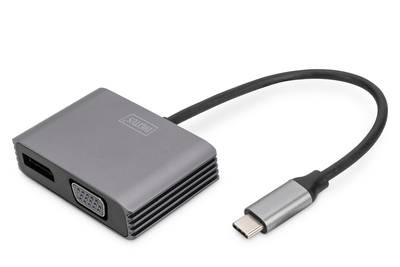 DIGITUS USB Typ-C 4K 2in1 DisplayPort + VGA Grafik-Adapter
