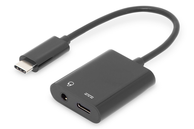 DIGITUS USB-C Adapter / Konverter, USB-C auf USB-C  + 3.5mm Klinke
