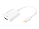 DIGITUS Videoadapter - Mini DisplayPort männlich zu HDMI weiblich - 20 cm - Doppelisolierung - weiß - aktiv, 4K-Support (4096 x 2160)