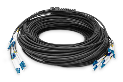 DIGITUS Vorkonfektionierte Glasfaser Universal Breakout Kabel, Singlemode OS2, 8 Fasern, LC/UPC - LC/UPC