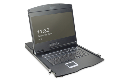 DIGITUS 19" LCD KVM Konsole, 1-Port VGA, deutsche Tastatur