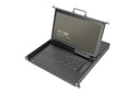 DIGITUS Modulare HD LCD KVM Konsole mit 17" TFT, 8-Port VGA KVM Anschluss, Touchpad, italienisches Tastaturlayout