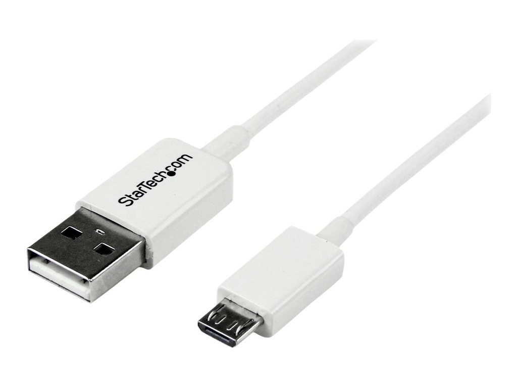 StarTech.com 2m USB 2.0 A auf Micro USB B Kabel - USB A / Micro B Datenkabel / Anschlusskabel - Weiß - USB-Kabel - Micro-USB Typ B (M)