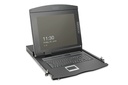DIGITUS Modulare HD LCD KVM Konsole mit 19" TFT, 16-Port CAT 5 KVM Anschluss, Touchpad, UK Tastaturlayout