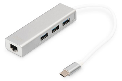 [DA-70255] DIGITUS USB Typ C 3-Port Hub + Gigabit Ethernet