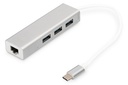 DIGITUS USB Typ C 3-Port Hub + Gigabit Ethernet