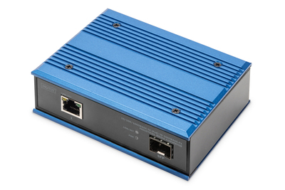 DIGITUS 10/100/1000Base-TX (PoE) zu 1000Base-FX Industrieller Medienkonverter