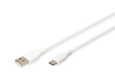 DIGITUS USB-C Silikon Anschlusskabel, 2m, weiß