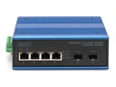 DIGITUS DN-651148 - Switch - industriell - 4 x 10/100/1000Base-TX + 2 x Gigabit SFP