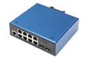 DIGITUS Industrieller 8+2-Port L2 managed Gigabit Ethernet Switch