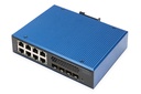DIGITUS Industrieller 8+4 10G Uplink Port L3 managed Gigabit Ethernet PoE Switch