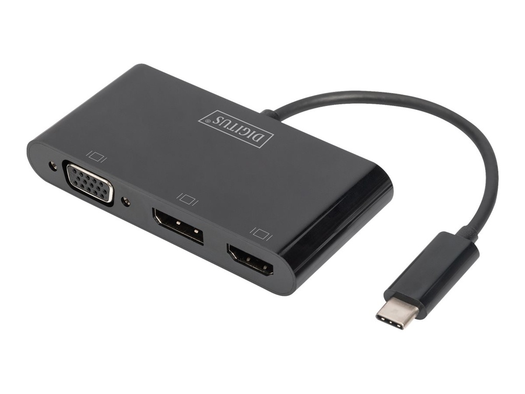 DIGITUS Externer Videoadapter - USB-C - HDMI, VGA, DisplayPort