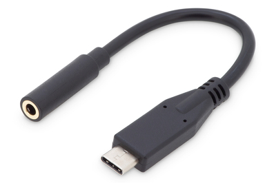 DIGITUS USB-C Audio Adapter / Konverter, USB-C/Stecker - 3.5mm Klinke/Buchse