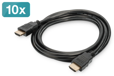 DIGITUS HDMI High Speed mit Ethernet Anschlusskabel, 10er Pack