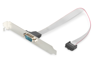 DIGITUS Slotblech Adapterkabel, D-Sub9/St - IDC 2x 5pin/Bu