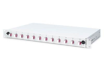 DIGITUS LWL Spleißbox, 1HE, bestückt, 12x LC DX, OM4