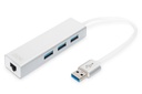 DIGITUS USB 3.0 3-Port Hub & Gigabit LAN-Adapter