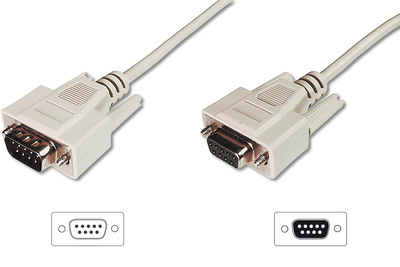 DIGITUS Datentransfer Verlängerungskabel, D-Sub9/St - D-Sub9/Bu