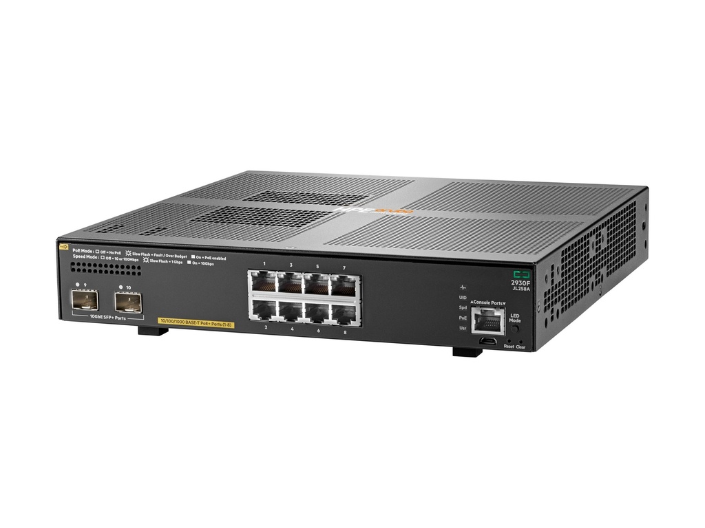 HPE Aruba 2930F 8G PoE+ 2SFP+ - Switch - L3 - managed - 8 x 10/100/1000 (PoE+)