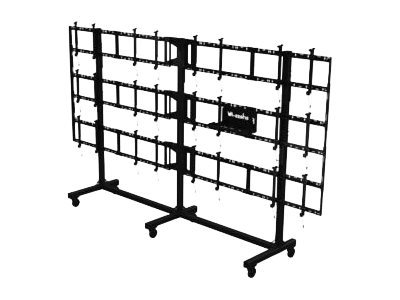 Peerless AV SmartMount Portable Video Wall Cart DS-C555-4X3 - Wagen - für 12 LCD-Displays - Aluminium - schwarze Pulverbeschichtung - Bildschirmgröße: 116.8-139.7 cm (46"-55")