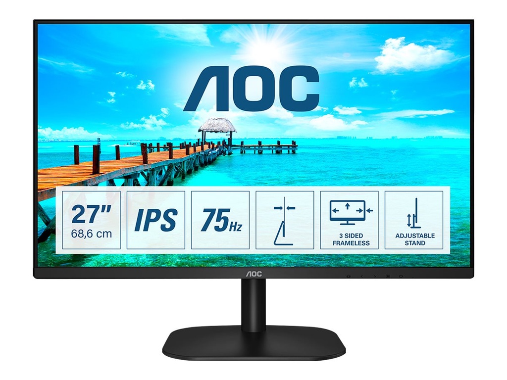 AOC B2 27B2DA - 68,6 cm (27") - 1920 x 1080 Pixel - Full HD - LED - 4 ms - Schwarz