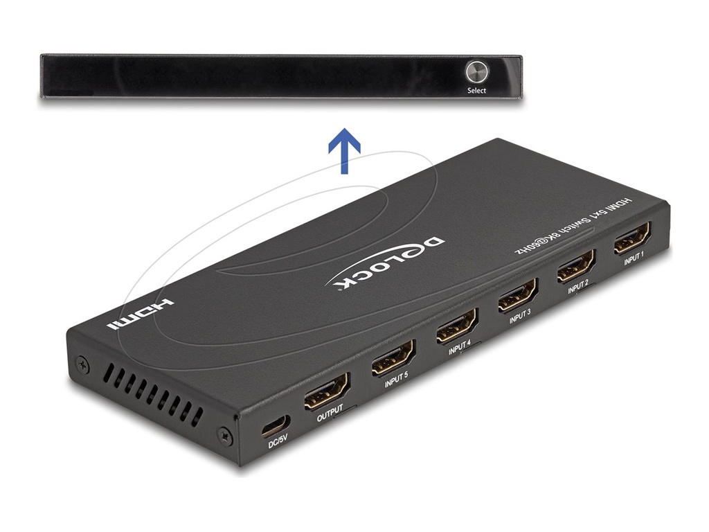Delock Video/Audio-Schalter - 1 x HDMI output, 8K 60 Hz