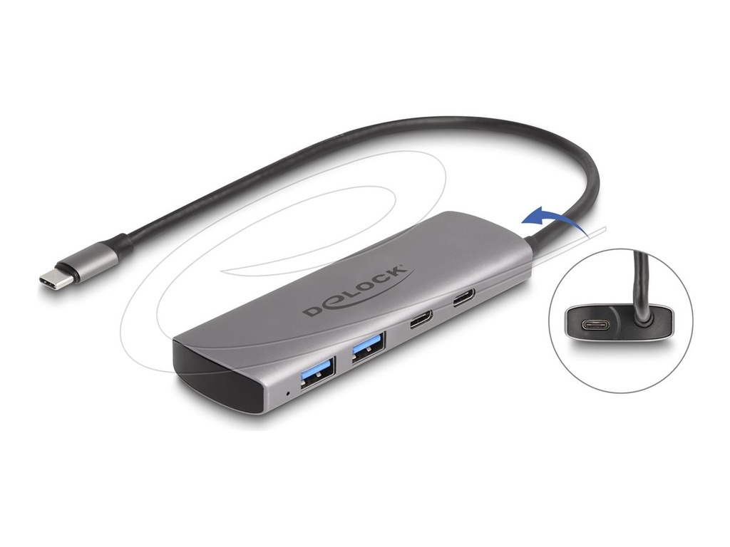 Delock Hub - 10 Gbps, with USB Type-C connector