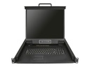 StarTech.com 16 Port Rack KVM Konsole mit 1,8 m Kabeln - US Tastatur(QWERTY), Integrierter KVM Switch mit 19" LCD Monitor - 1HE LCD KVM Konsole - OSD KVM - 50.000 MTBF - USB + VGA(RKCONS1916K) - KVM-Konsole mit KVM-Switch - 16 Anschlüsse - PS/2, USB - US - 48.3 cm (19")