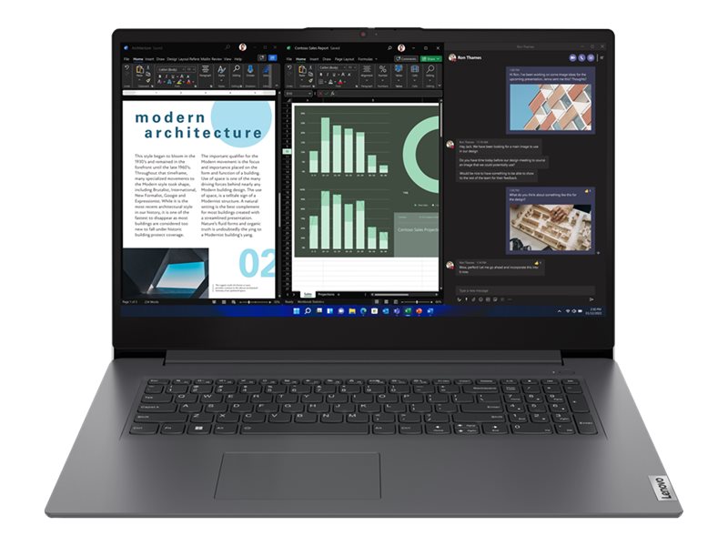 Lenovo V17 G4 IRU 83A2 - 180°-Scharnierdesign - Intel U-Series U300 / 1.2 GHz - kein Betriebssystem - UHD Graphics - 8 GB RAM - 512 GB SSD TLC - 43.9 cm (17.3")