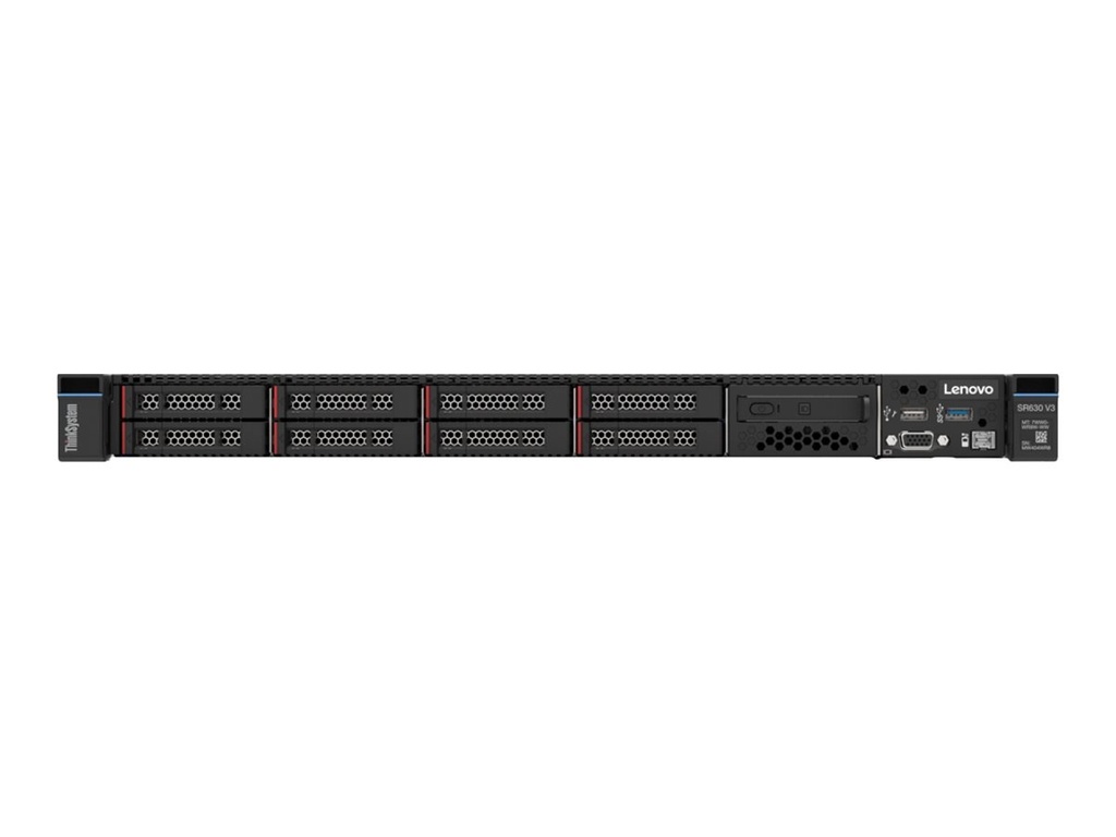Lenovo ThinkSystem SR630 V3 7D73 - Server - Rack-Montage - 1U - zweiweg - 1 x Xeon Silver 4510 / 2.4 GHz - RAM 32 GB - SAS - Hot-Swap 6.4 cm (2.5")