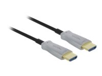 Delock HDMI-Kabel - HDMI männlich zu HDMI männlich - 50 m - Glasfaser - Schwarz - 4K Unterstützung, Active Optical Cable (AOC)