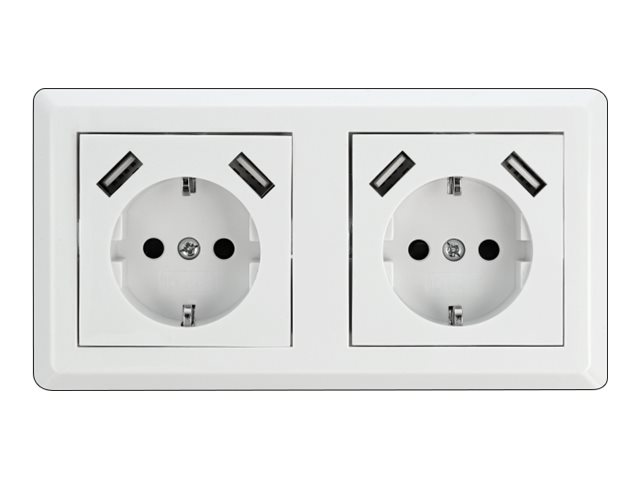 Delock Steckdose - 2P+E - Typ F, USB - 2-fach