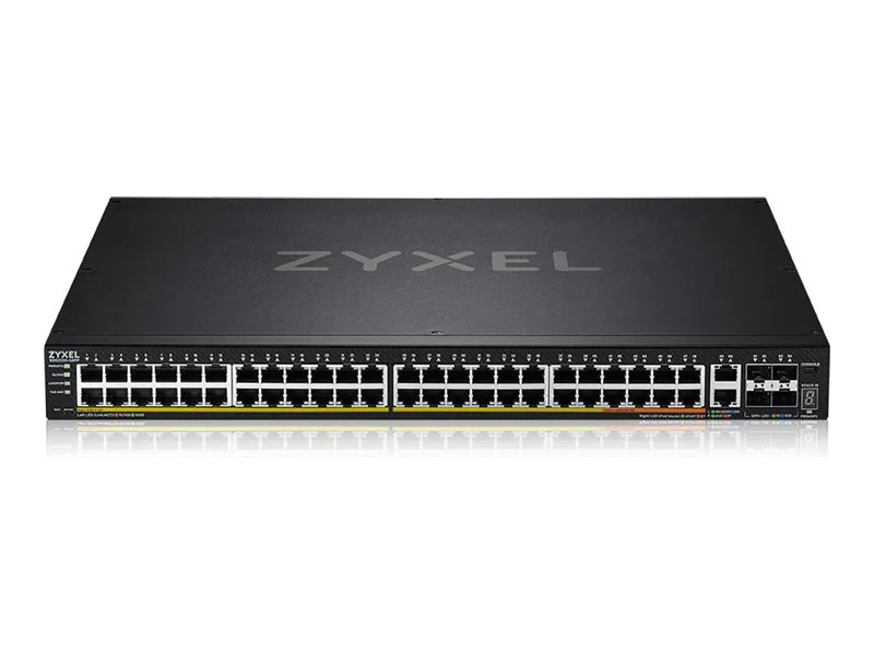 ZyXEL XGS2220 Series XGS2220-54FP - Switch - L3-Zugang, NebulaFLEX Cloud, 960 W - managed - 48 x Gigabit Ethernet + 6 x 10 Gigabit (Uplink)