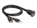 Delock HDMI / USB Verlängerungskabel - USB, HDMI männlich zu USB, HDMI weiblich - 1 m - Schwarz - Unterstützung für 4K60Hz (3840 x 2160)
