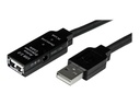 StarTech.com 25m aktives USB 2.0 Verlängerungskabel - St/Bu - USB Reapeater / Signalverstärker Kabel Stecker/Buchse - Schwarz - USB-Verlängerungskabel - USB (W)
