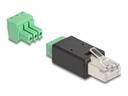 Delock Netzwerkanschluss - RJ-45 (W) zu 3-poliger