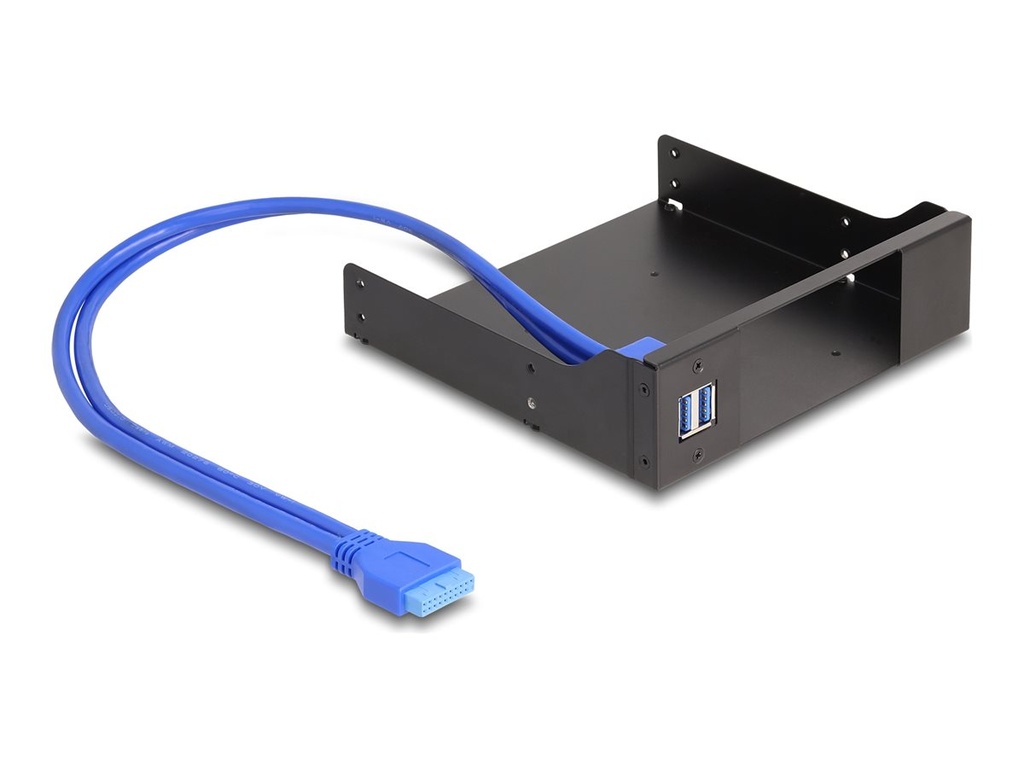 Delock Wechselrahmen (Schacht) - 5,25", Metall, für schlanke mobile Rack-Baueinheit, USB 5 Gbps Hub mit 2-port USB 3.0 hub