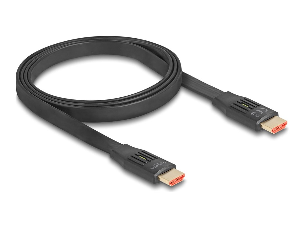 Delock Highspeed - HDMI-Kabel mit Ethernet - HDMI männlich zu HDMI männlich - 1 m - Schwarz - unterstützt 8K 60 Hz (7680 x 4320)